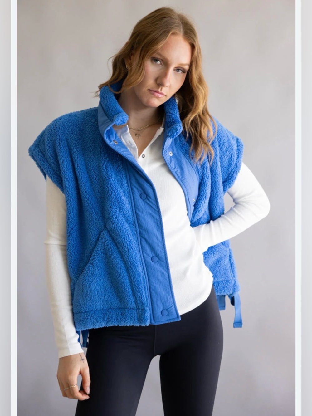 FP Movement by Free People Royal Blue Sherpa Vest